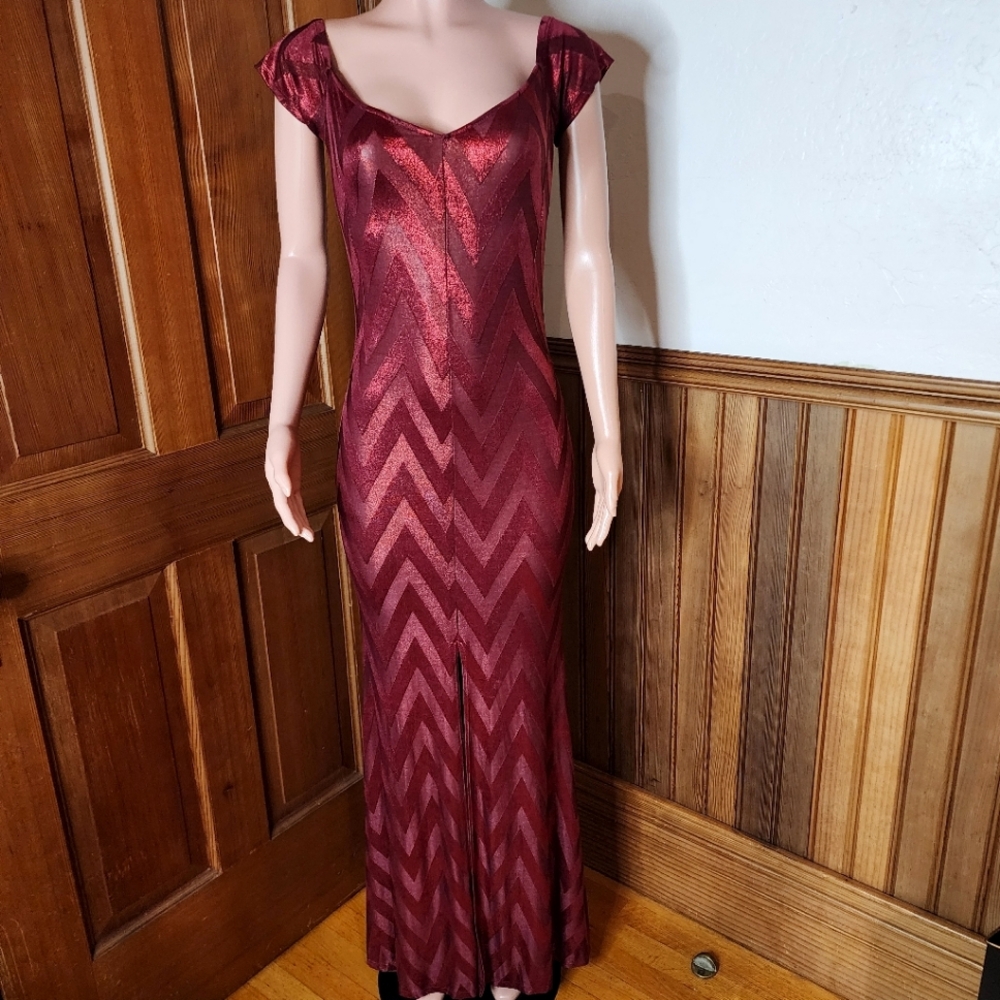 STUNNING Goodtime USA Red Sparkle Maxi Dress Size Large